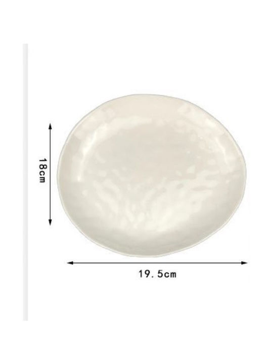 SDS Plate Shallow Ceramic White