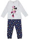Disney Παιδική Πιτζάμα Χειμωνιάτικη Βαμβακερή Grey, Navy Minnie