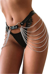 Punk Style Waist Provocator Ham Sexy Made Faux Leather Metal Chains