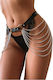Punk Style Waist Provocator Ham Sexy Made Faux Leather Metal Chains