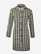 Lungă Jachetă de damă tricotată Houndstooth Black