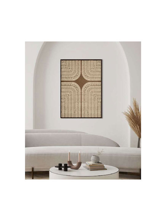 Inthebox New Age Decorative Canvas Painting Beige Brown Wood Frame Brown 80x120xh4.3cm 031354