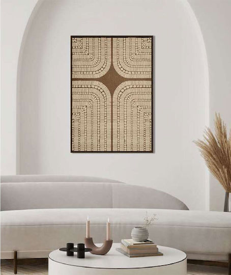Inthebox New Age Decorative Canvas Painting Beige Brown Wood Frame Brown 80x120xh4.3cm 031354