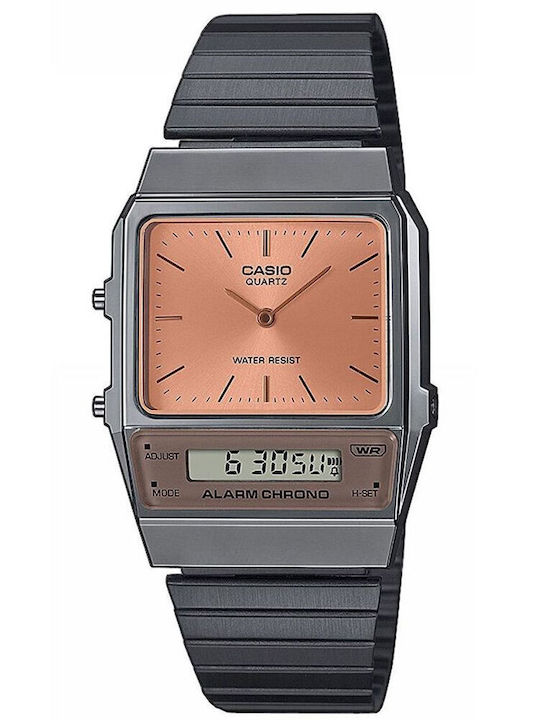 Casio Ψηφιακό Ανδρικό Ρολόι 32mm Μπαταρίας με Μαύρο Μεταλλικό Μπρασελέ