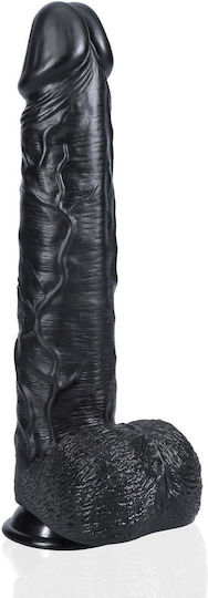 Shots Ρεαλιστικό Dildo με Όρχεις και Βεντούζα Μαύρο 33cm