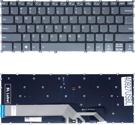 Tastatură Laptop Lenovo Ideapad S540-14iwl 81nd S540-14iml 81nf S540-14api 81nh Pp2sb-us Sn20t09377 Pk132ge3b00 5cb0s17246 5cb0s17226 Us Fără Ramă Iluminare Spate Gri Cod 40927usbl