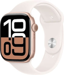 Apple Watch Series 10 Cellular 42mm Rose Gold με Light Blush Sport Band
