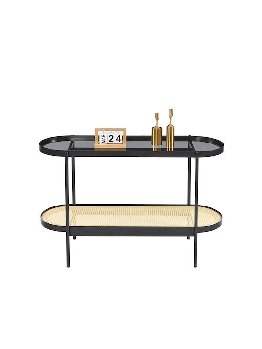 Seitz Console Table Metal with Glass Surface Natural L120xW38xH76cm