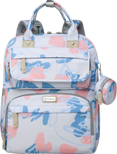 Queen Mother Wickeltasche-Wickelrucksack Hellblau 41x34x12cm.