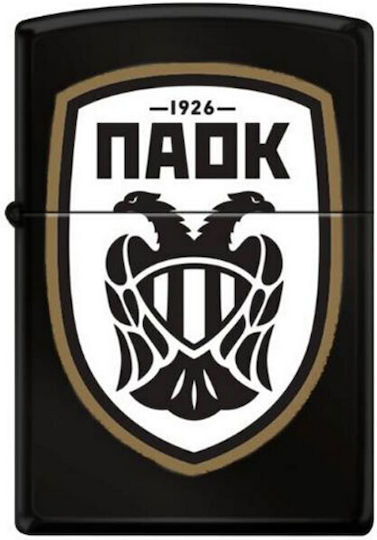 Zippo Παοκ Αναπτήρας Φλόγας σε Μαύρο χρώμα