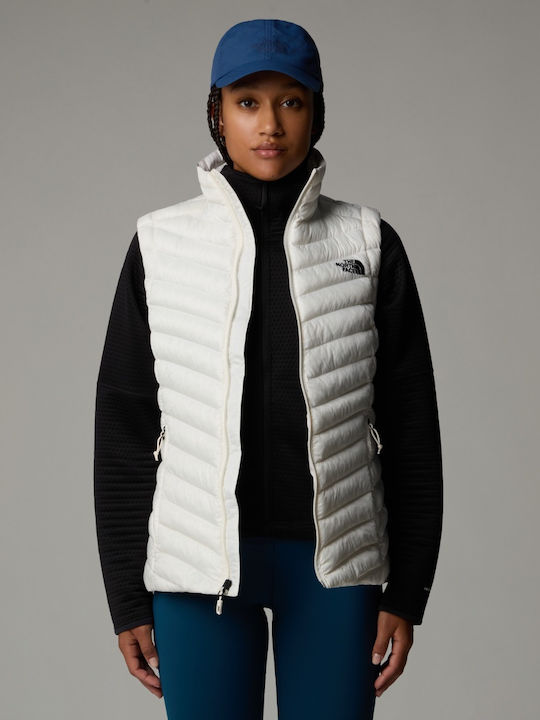 Women's Short Puffer Jacket for Spring or Autumn White
