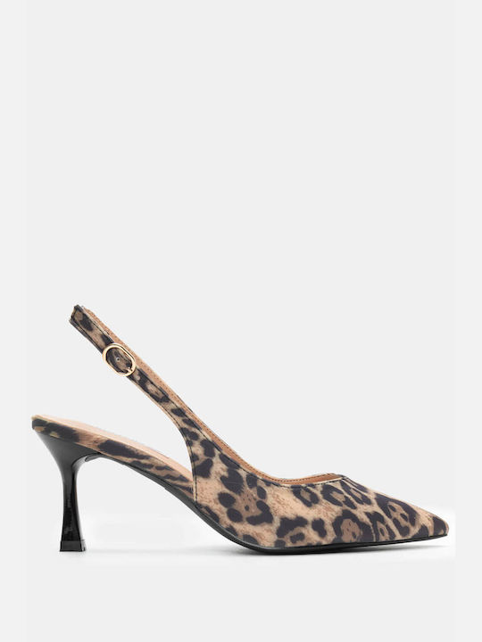 Luigi Pointed Toe Multicolour Heels Animal Print