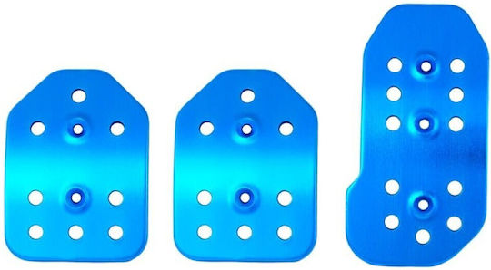 Autoline Jm-8507 Car Pedal Set Universal Aluminum Blue 3pcs