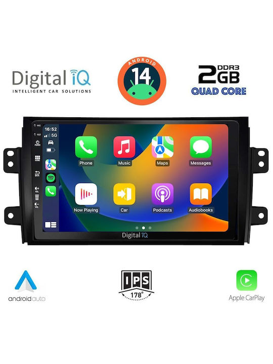Digital IQ Car Audio System for Fiat Sedici Suzuki SX4 2005-2013 (Bluetooth/USB/AUX/WiFi/GPS/Apple-Carplay/Android-Auto) with Touch Screen 9"