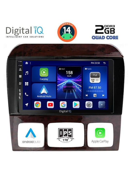 Digital IQ Car Audio System for Mercedes-Benz S Class 1998-2005 (Bluetooth/USB/AUX/WiFi/GPS/Apple-Carplay/Android-Auto) with Touch Screen 9"