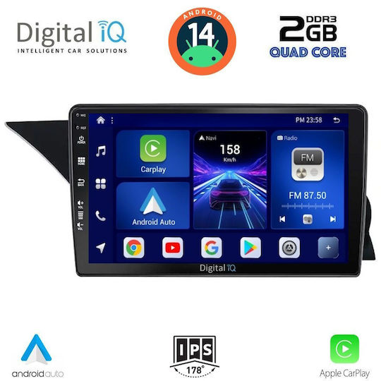 Digital IQ Автомобилна Аудио Система (Блутут/USB/AUX/WiFi/GPS/Apple-Carplay/Android-Auto) с Тъчскрийн 9"