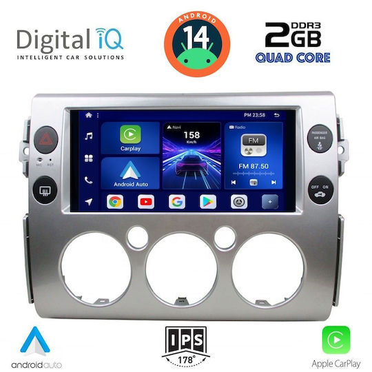 Digital IQ Ηχοσύστημα Αυτοκινήτου για Toyota FJ 2007-2013 (Bluetooth/USB/AUX/WiFi/GPS/Apple-Carplay/Android-Auto) με Οθόνη Αφής 9"