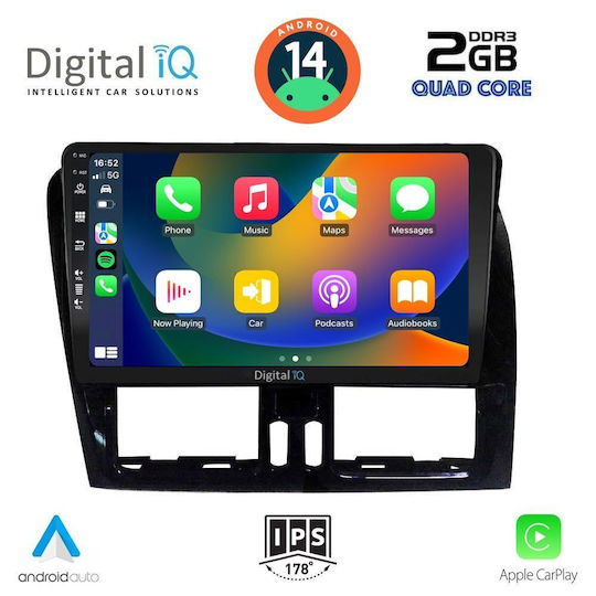 Digital IQ Auto-Audiosystem für Volvo XC 60 2009-2017 (Bluetooth/USB/AUX/WiFi/GPS/Apple-Carplay/Android-Auto) mit Touchscreen 9"