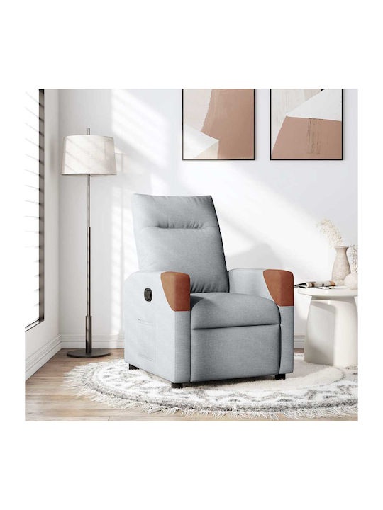 Relax Armchair with Footstool Light Grey 50x54x100cm