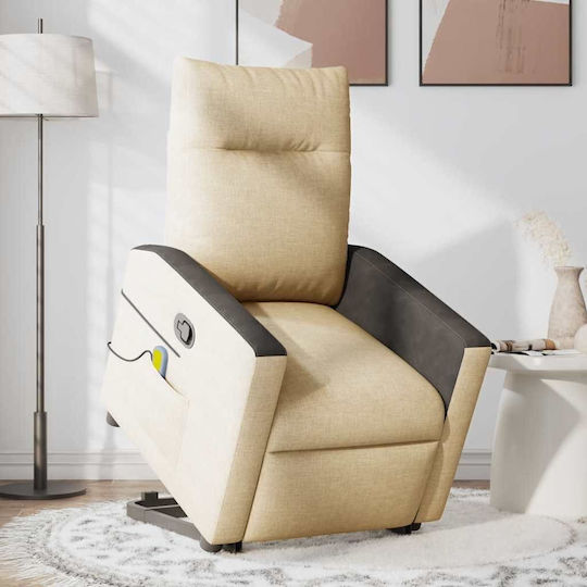 Relax Armchair Massage with Footstool Cream 50x54x100cm