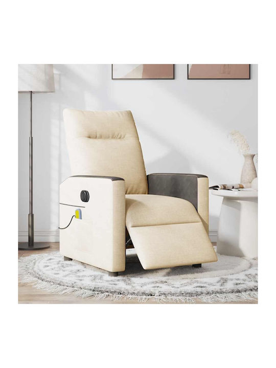 Relax Armchair Massage with Footstool Cream 50x54x100cm