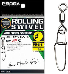 Proga Rolling Crosslock Snap Swivel Pr4141 #2/0 72kg 5 Pieces