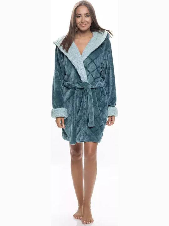 Koyote Winter Damen Vlies Robe Petrol Blue