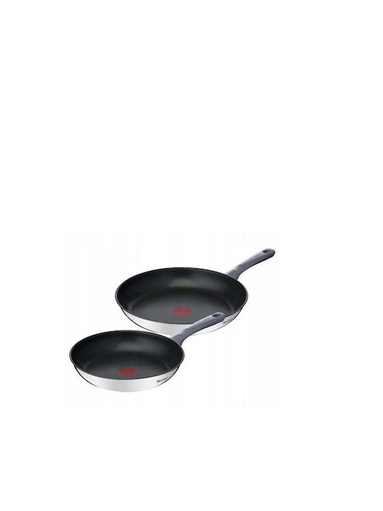 Tefal Daily Cook Σετ Τηγάνια από Αλουμίνιο Silver με Αντικολλητική Επίστρωση 2τμχ