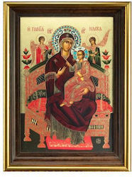 Panagia Pantanassa Replica of Miraculous Icon Authentic Product of Vatopedi Monastery Holy Great Monastery Vatopedi 30405000083123 41 X 32 Cm