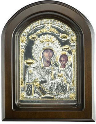 Panagia The Antiphonitria Copy of Miraculous Icon Authentic Product of Vatopedi Monastery Holy Great Monastery Vatopedi 030401000001 30 X 22 Cm