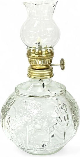 Glas-Paraffinöl-Lampe Blume 500 ml +/-7 Tage 10*19,5 cm