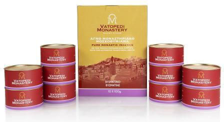 Pure Incense of Mount Athos Old Traditional Recipe 10 X 100g Authentic Product of Vatopedi Monastery Holy Great Monastery Vatopedi 28161 Byzantine