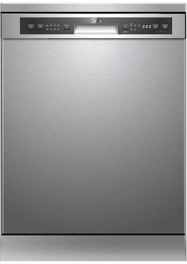 Midea Freistehender Geschirrspüler für 12 Gedecke B60xH84.5cm Inox