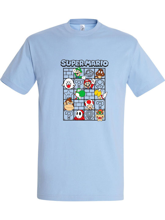 kirikoko Kids' T-shirt Sky Blue Super Mario Fanart