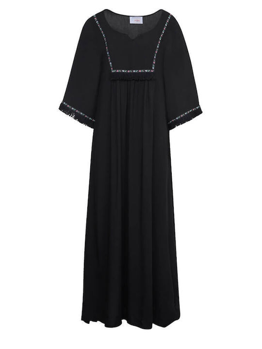 Cdata Boho Maxi Kaftan Black