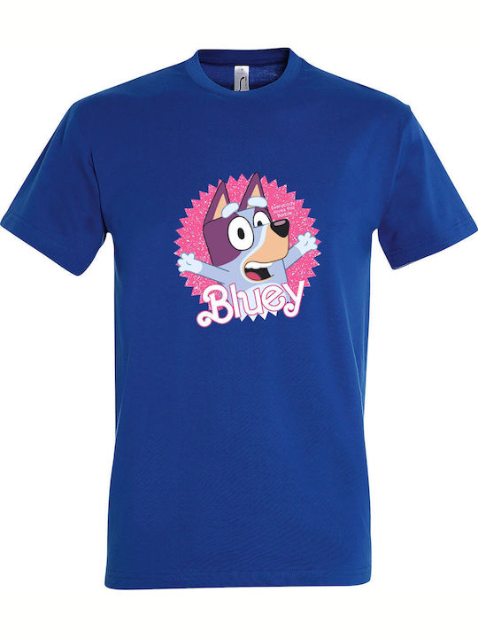 Tricou pentru copii Royal Blue Bluey Ft Barbie