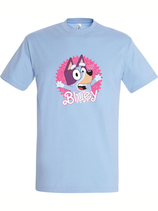 Tricou pentru copii Sky Blue Bluey Ft Barbie