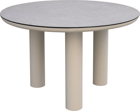 Dosun Rund Esstisch mit Glober Oberfläche Beige 120x120x74cm