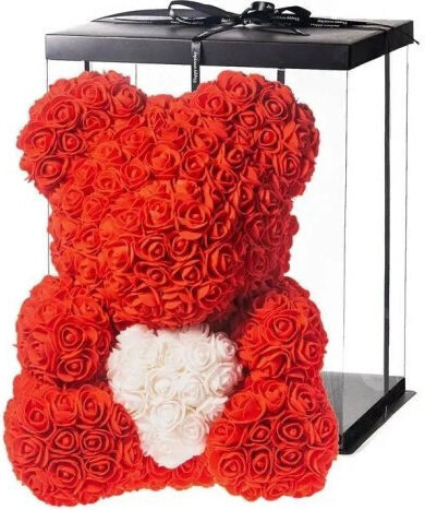 Bear of Artificial Roses Red 40cm Dorosimo