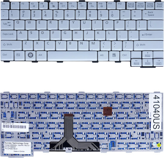 Laptop Keyboard Fujitsu Lifebook B8260 B8250 B8230 B8210 B6230 B6220 K052533j1 Cp292180-01 Cp341510-01 Cp341510 Cp341510-xx Us No Frame Light Gray Code 41040us