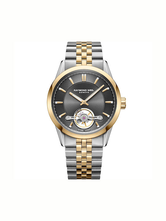 Raymond Weil Freelancer Ανδρικό Ρολόι 42.5mm Αυτόματο με Χρυσό Μεταλλικό Μπρασελέ