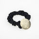 Fabric Hair Scrunchie Brown Black Ecru Decorati...