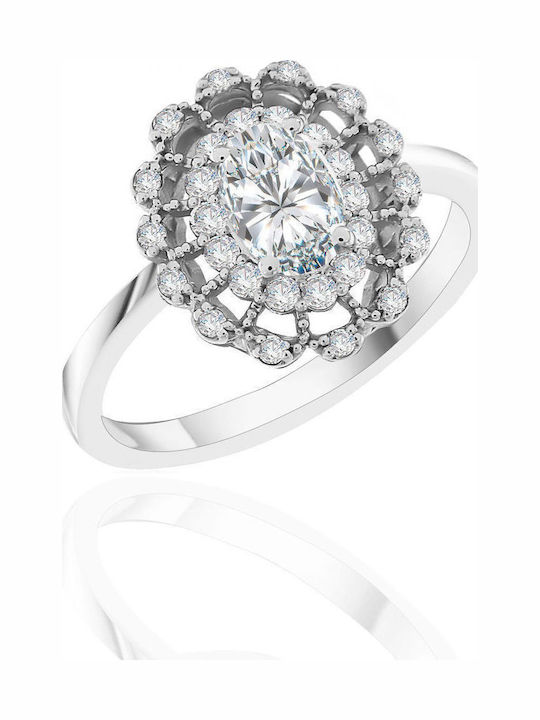 Metrongold Single Stone Ring From 18K White Gold Metrongold Single Stone Ring From 18K White Gold