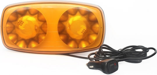 Mini LED Emergency Car Beacon Ramp Magnet 12-24V 35W IP67 31x16x7 cm Orange Glass E-mark