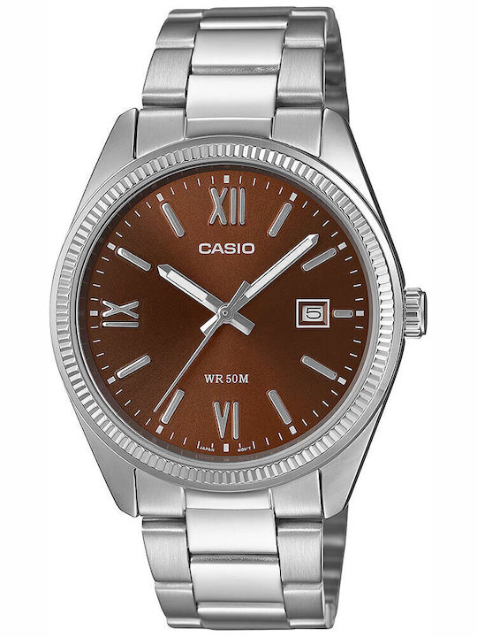 Casio Ανδρικό Ρολόι 38.5mm Μπαταρίας με Ασημί Μ...