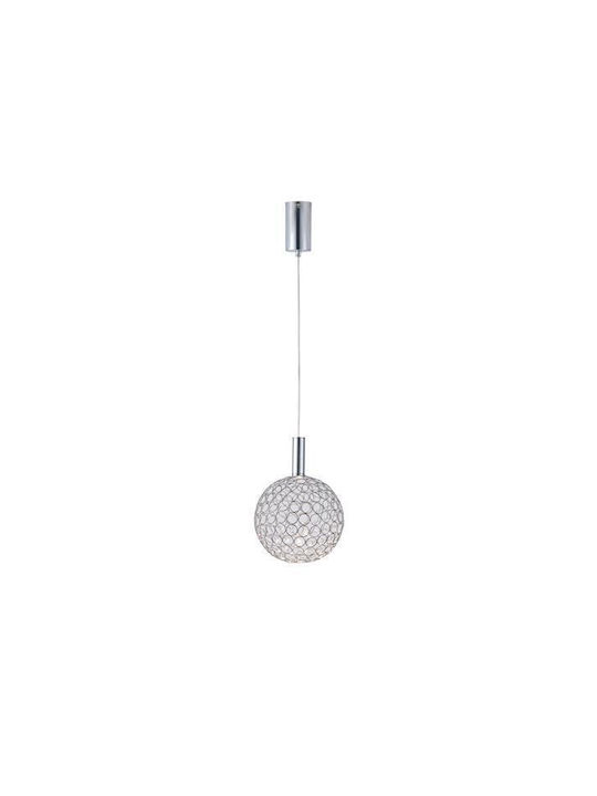 Eurolamp Perforato Κρεμαστό Φωτιστικό Ασημί LED 25x25x163εκ.