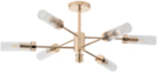 Eurolamp Viny Πλαφονιέρα Οροφής 83εκ. Χρυσή με Ντουί E14