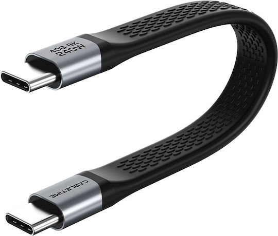 Cabletime Равен USB 2.0 Кабел USB-C Мъжки - USB-C 240W PD Черен 0.15m CT-FU4-AG