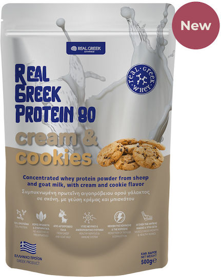 Real Greek Dairies Πρωτεΐνη Ορού Γάλακτος με Γεύση Cookies & Cream 500gr