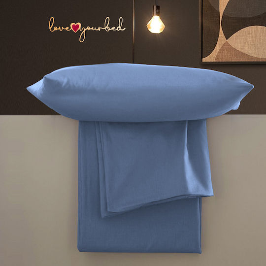 Isadore Lorraine Sheet Sets Single 160x260cm. Love Your Sky Blue 3pcs